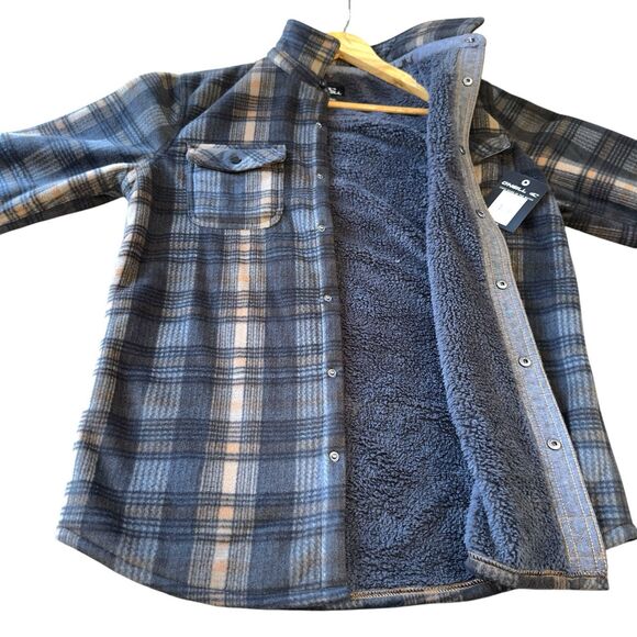 Oneill Flannel Shirt Jacket Small SuperFleece Sherpa Lined Shacket NWT - Picture 8 of 16